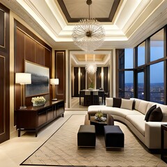 modern living room with fireplace