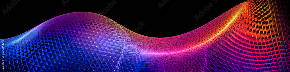 Poster a computer generated image of a wave. generative ai.