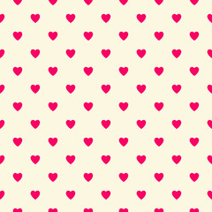 Seamless pink yellow heart pattern background.Simple heart shape seamless pattern in diagonal arrangement. Love and romantic theme background.