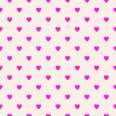 Seamless purple heart pattern background.Simple heart shape seamless pattern in diagonal arrangement. Love and romantic theme background.