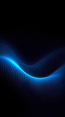 A dark background with a blue wave pattern. Generative AI.