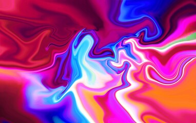 Pink turquoise fluid wave. Duotone geometric compositions with gradient 3d flow shape. Innovation modern background. Abstract Fluid Acrylic Painting. Liquid background.