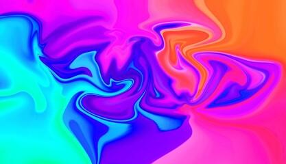 Hand Painted Background With Mixed Liquid Red blue orange Paints. Abstract Fluid Acrylic Painting. Marbled Colorful Abstract Background. Liquid Marble Pattern. Web Design.
