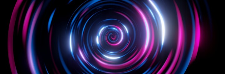 3d render. Abstract spiral neon background