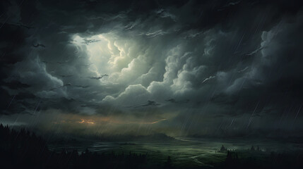 Fototapeta na wymiar illustration of dark clouds 