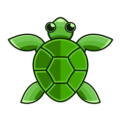 Vector black silhouette of a turtle isolated on background.