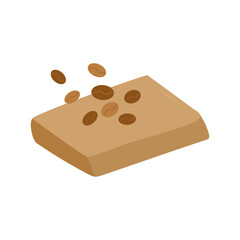 Bars of natural herbal soap. Organic handmade Coffee soap. Design of packaging, banner, web page. Vector flat illustration.