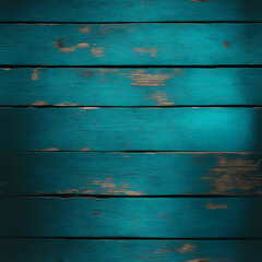 Turquoise wooden planks background. Wooden texture. Turquoise wood texture. Wood plank background. Perfect for a natural or vintage theme. Rustic hardwood planks. Generative AI