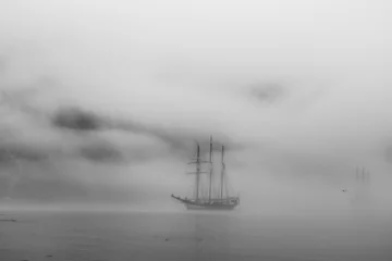 Foto op Plexiglas ship in the fog © patrik
