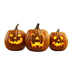 Halloween pumpkin head jack o lantern with burning candles