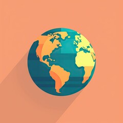 An image of a globe representing the Earth, used for international or global themes. Generative AI.