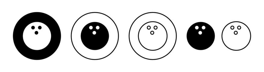 Bowling icon set for web and mobile app. bowling ball and pin sign and symbol.