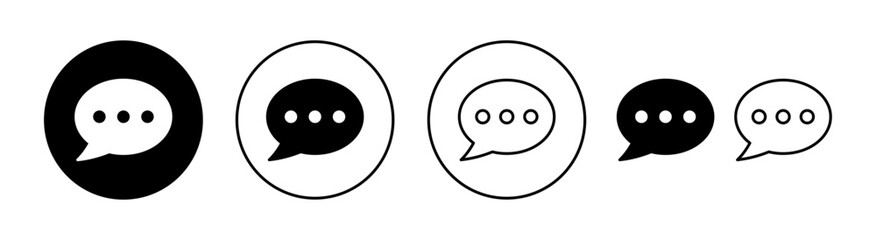 Chat icon set for web and mobile app. speech bubble sign and symbol. comment icon. message
