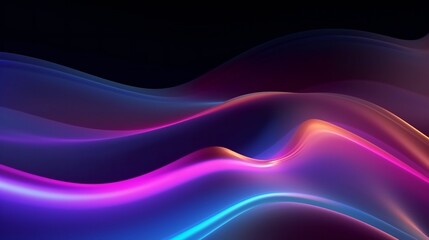 A vibrant wave of light against a dark backdrop