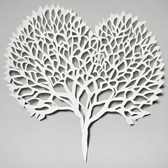 White kirigami tree paper art. Intricate Paper Art and Designs.