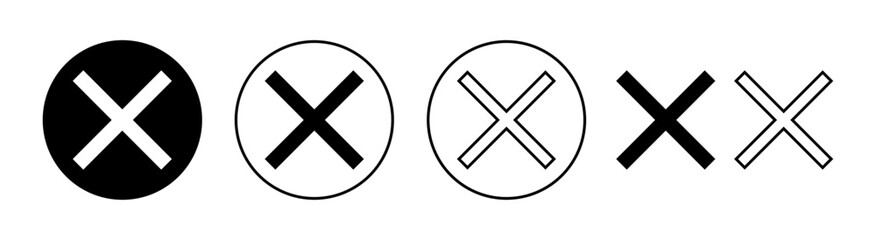 Obraz premium Close icon set for web and mobile app. Delete sign and symbol. cross sign
