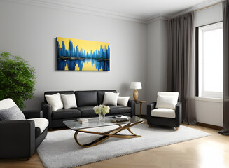 modern living room with sofa