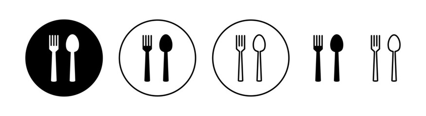 spoon and fork icon set for web and mobile app. spoon, fork and knife icon vector. restaurant sign and symbol
