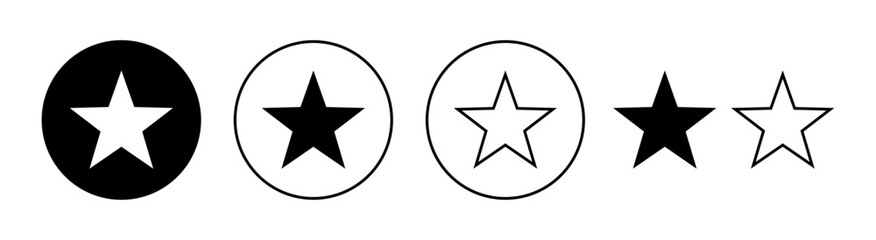 Star Icon set for web and mobile app. rating sign and symbol. favourite star icon