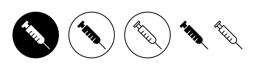 Syringe icon set for web and mobile app. injection sign and symbol. vaccine icon
