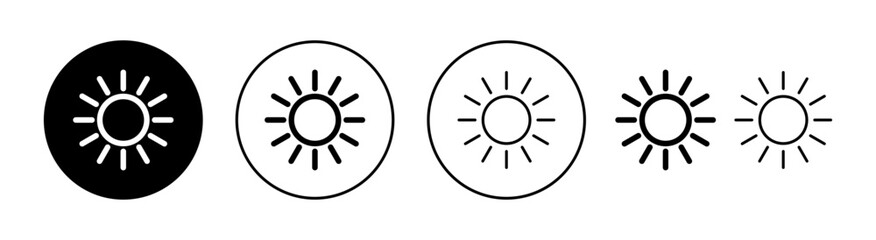 Sun icon set for web and mobile app. Brightness sign and symbol.