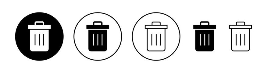 Trash icon set for web and mobile app. trash can icon. delete sign and symbol.