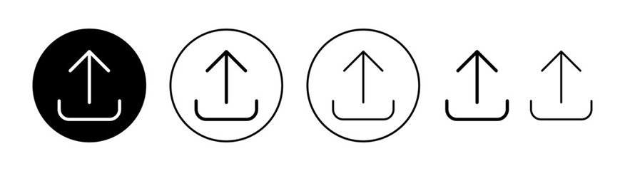 Upload icon set for web and mobile app. load data sign and symbol