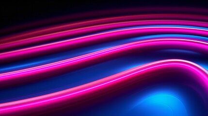 A vibrant blue and pink abstract background with shimmering lines of light