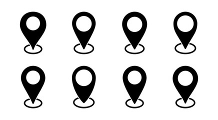 Address icon set illustration. home location sign and symbol. pinpoint