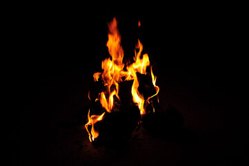 Fire, flame, flames on a black background.