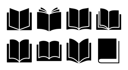 Book icon set illustration. open book sign and symbol. ebook icon