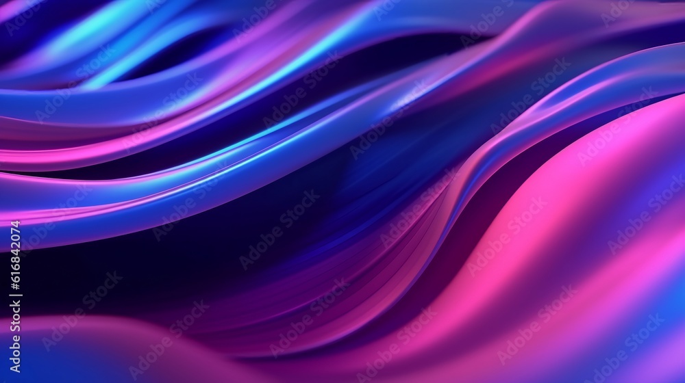 Poster a colorful abstract background with wavy lines in shades of blue and pink