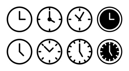 Clock icon set illustration. Time sign and symbol. watch icon