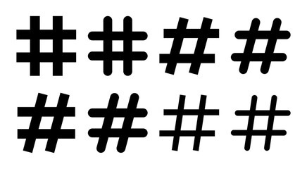 Obraz premium Hashtag icon set illustration. hashtag sign and symbol