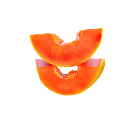 ripe papaya slices isolated on transparent png