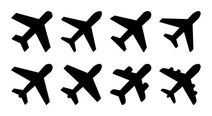 Plane icon set illustration. Airplane sign and symbol. Flight transport symbol. Travel sign. aeroplane