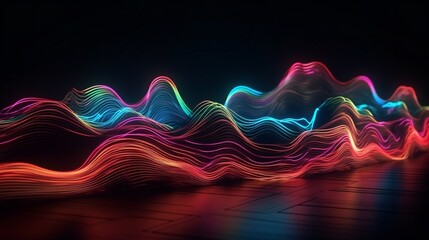 Vibrant, colorful lights streaking across a dark background in a long exposure photo