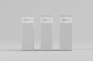 Milk Juice Carton Mockup 3D Illustration