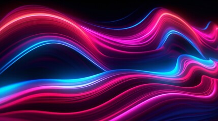 A vibrant wave of light against a dark background
