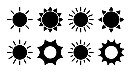 Sun icon set illustration. Brightness sign and symbol.