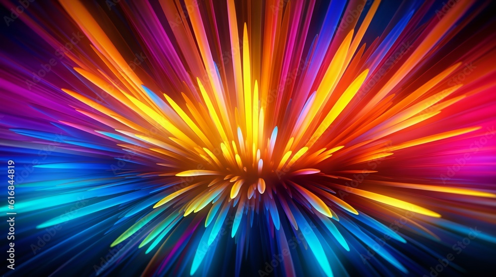 Poster a vibrant multicolored background on a dark black backdrop