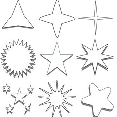 Obraz premium set of stars or symbol.