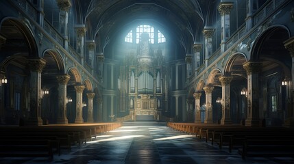 Obraz premium 教会内部の風景,Generative AI AI画像