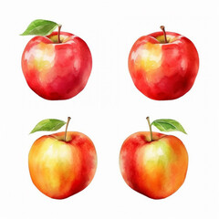 Delicate watercolor depiction of an apple.
