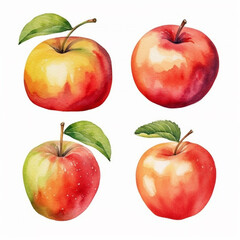 Watercolor image capturing the essence of an apple.