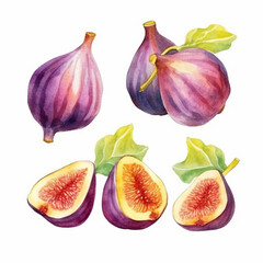 Fig in a watercolor illustration.