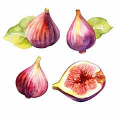 Watercolor fig illustration.