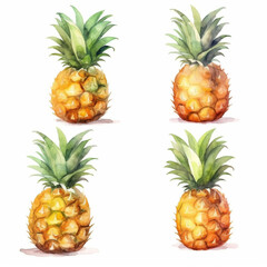 Pineapple in watercolor artwork.
