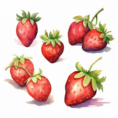 Captivating strawberry illustration in watercolor.