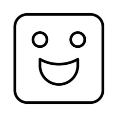square happy smile face